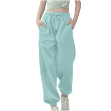 Boys Girls Sweatpants Baggy High Waist Bottom-emerald 11Years