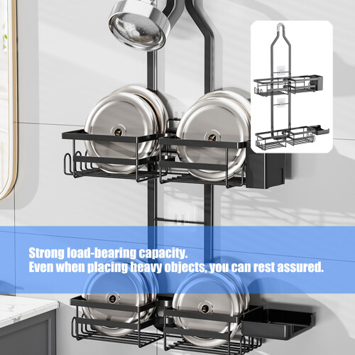 Adhesive Bathroom Shelf Rusts Resistant Bath Shower Racks for 1