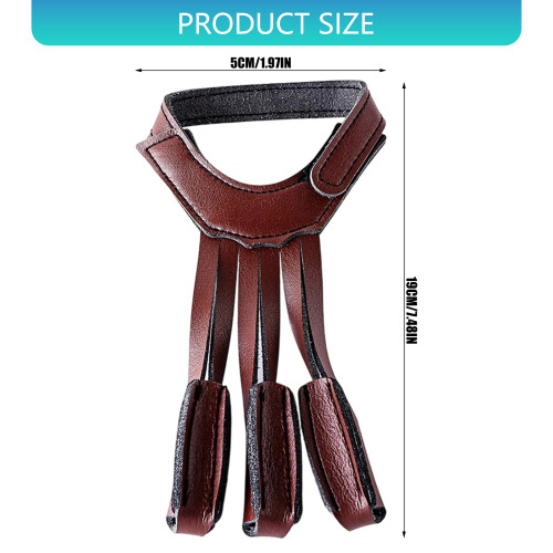 Quick Releasing Adjustable Three Finger Toxophily Guard-brown 2