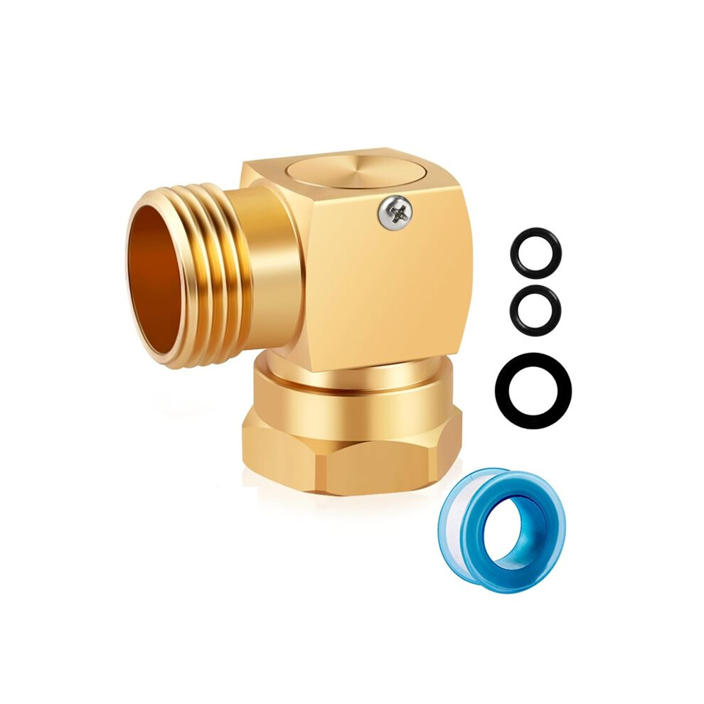 90 Degree Hose Swivel Elbow, Brass 3/4 Ght Garden Hose Extension Connector Fitting For Rv, Outdoor 6032785924688