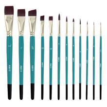 12pcs Professional Face Painting Brush Set for Watercolor & Embossing
