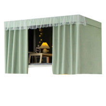 Bunk Bed Privacy Curtain Set with Retractable Stand, Blackout Loft Bed Canopy for Dorm Single Bed