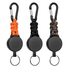 3er-Pack ausziehbare Schlüsselanhänger, einziehbarer Schlüsselanhänger mit Karabiner, ausziehbares Lanyard mit 60 cm Stahlseil und Schlüssel