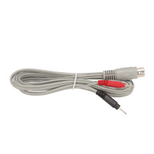 Fios de eletrodo para máquina de massagem de 2 metros com plugue de 5 pinos, fio metálico, cabo de eletrodo vermelho e preto.