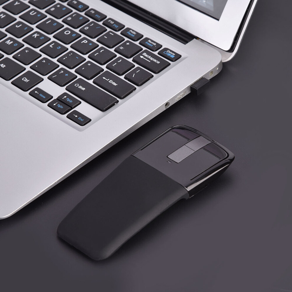 2.4Ghz Foldable Wireless Arc Touch Mouse Mice Usb Receiver For Pc Notebook Smart Tv Black 3545974782820