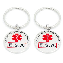 Custom Engraving Stainless Steel Id Tag, Emotional Support Animal Easy To Switch Double Sided Clear Carving No Rust No Allergy