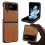 Θήκη Samsung Galaxy Z Flip4 από γνήσιο δέρμα, λεπτή, ανθεκτική στους κραδασμούς, πλήρης 1