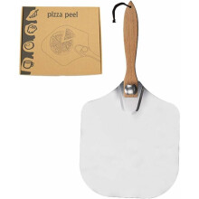 Professionele pizzaovenaccessoires, aluminium pizzaschep, opvouwbaar houten handvat, gemakkelijk op te bergen, hoogwaardig aluminium, zelfge