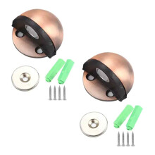 Flush Modern Magnetic Door Stop Compatible with Home Office, Red Bronze Stainless Steel with Adjustable Gap Compatible with Noise Minimizati
