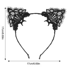 Fashion Headband With Exquisite Lace, Eye-Catching Cat Ears Design, One Size Fit Most, Perfect Compatible with Various Hairstyles And Face S