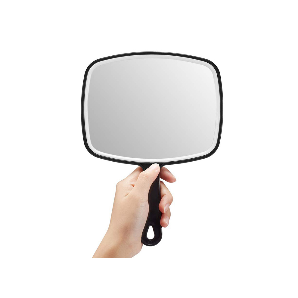 Professional Hand Mirror Compatible with Salon Barber, Hairdressing Mirror With Smooth Grip Handle, Ideal Compatible with Shaving And Make-U-image-OPC-PT6R6BK-NEW