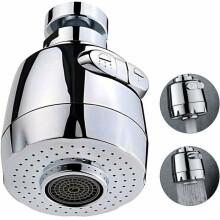 Conector pentru robinet cu pulverizator reglabil cu debit dublu, economisire apă, rotativ la 360 de grade, funcție dublă pentru chiuvete d