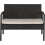 Seconique Cedar 4Pc Garden Set - Grey Fabric/Black Glass 6