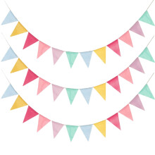 36 pezzi di bandierine multicolori, ghirlanda triangolare arcobaleno per feste, decorazioni da appendere in classe.