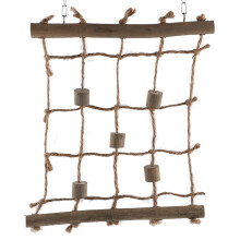 Bird Climbing Net, Natural Sustainable Materials Rope Ladder Hanging Cage Chew Toy Play Gym For Parakeets, Parrots And Other Small Birds