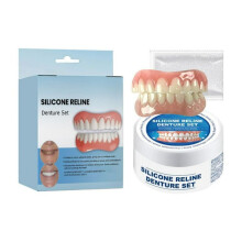Kit de rebase de silicona para prótesis dentales, kit profesional de rebase de silicona para prótesis dentales, el kit de rebase de prótesis