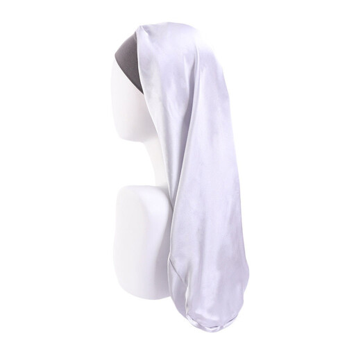 Touca de dormir longa de cetim para cabelos longos, com elástico macio, ideal para mulheres com dreadlocks e cabelos cacheados. 1