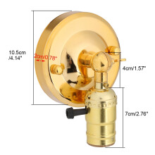 Vintage E27 wandlamp met schakelaar voor thuisgebruik en decoratie, 220V, goudkleurig.