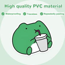 Customizable Design Sticker, Premium Quality Die-Cut Vinyl for Indoor Outdoor Use, Waterproof with Strong Adhesive, Cute Frog Theme, 100 Dif