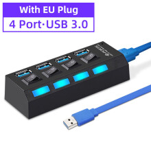 4/7 Port USB 3.0 Hub Aktiv med Strømforsyningssplitter USB Til Windows PC Bærbar DHL