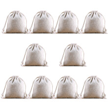 Beutel mit Kordelzug, Baumwollbeutel, Leinenbeutel, Haushaltsbeutel (10er-Pack)