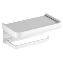 Toiletpapirholder kompatibel med massivt metalbadeværelse, holdbar og enkel design væghylde klæbende klar akryl (rustfrit stål)