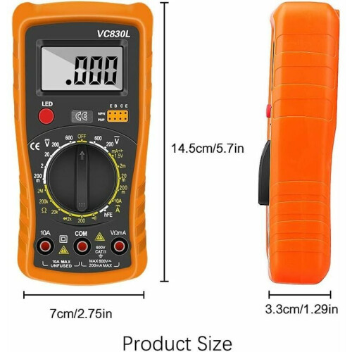Precision Digital Multimeter, Automatic Power-off with High Precision Capacitance Measurement, Diode Test Function Compatible with Laborator 1