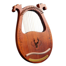 Instrument cu coarde cu cutie de rezonanță din lemn cu 16 corzi și cheie de acordare