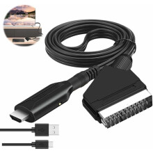 SCART-HDMI átalakítás Genius, fejlett jelfeldolgozással és beépített skálázással nem HDMI használatú TV AV kábelekhez, könnyű és