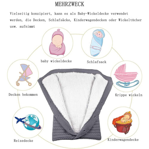Tecido de lã macio e grosso, respirável e saudável para a pele delicada do seu bebê. 2