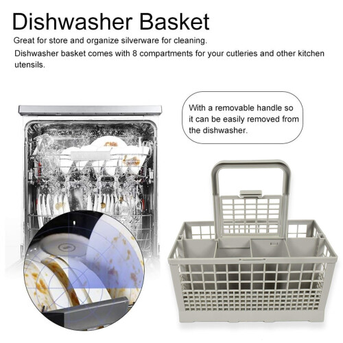 High-Efficiency Dishwasher Utensil Rack Basket, Universal Replacement Compatible with Convenient Cutlery Storage, Easy Installation, Durable 2