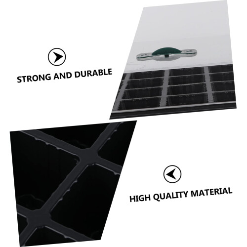 3pcs Seed Starter Tray with Transparent Lid, Stackable Hydroponic Germination Kit for Seedlings and Sprouts – Black 1
