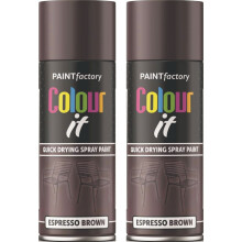 2 x 400lm Espresso Brown Gloss Spray Paint Finish Wood Metal