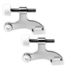 2 Pack Brushed Nickel Hinge Pin Door Stopper, Heavy Duty Adjustable Door Stop for Wall Protection