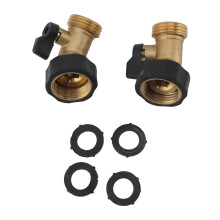 2 Pcs 45 Brass Garden Hose Shut Off Valve, Gooseneck Connector for Easy Water Control and Leakproof Outdoor Use