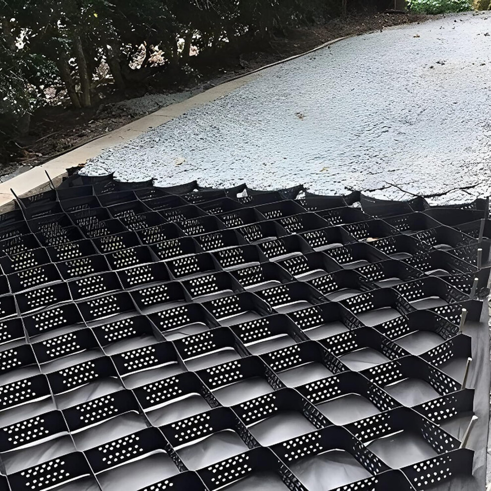 Gravel Stabilizer Grid For Driveway And Slope 5Cm Black Geo Grid Ground Reinforcement 4M X 6M 9330225275916
