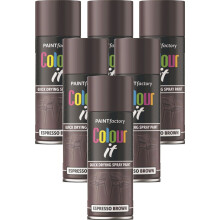 6 x 400lm Espresso Brown Gloss Spray Paint Finish Wood Metal