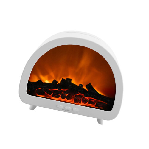 Fireplaces Flame Humidifier With Soothing Mists Desktop-White