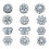 6 pièces couvre-boutons strass embelli boutons de-Fleur 21MM 2