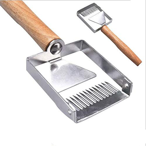 Stainless Steel Honey Uncapping Fork with Ergonomic Wooden Handle, Efficient Beekeeping Tool 1