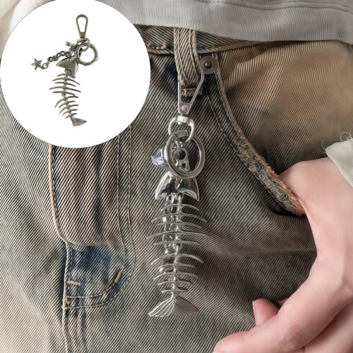Modern Metallic Fish Tail Key Chain Stylish Pendant Gift For 1
