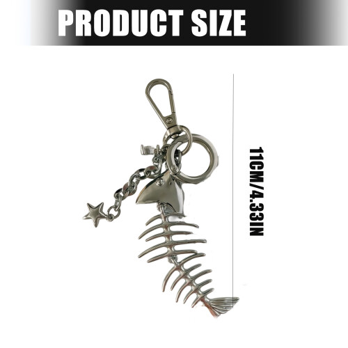 Modern Metallic Fish Tail Key Chain Stylish Pendant Gift For 2