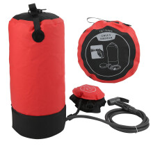 11L Camping Shower Bag with Shower Head, Visibility Red Outdoor Shower for Hiking and Travel
