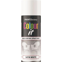 400ml White Satin Spray Paint Aerosol Lacquer Wood Metal Plastic & All
