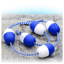 Pool Divider Rope 20ft Blue and White Buoy Line with Hooks Adjustable Length for Inground Swimming Pool Safety