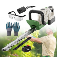 21V Cordless Hedge Trimmer 510mm Blade Powerful Garden Cutter with Battery and Charger, Includes Gloves