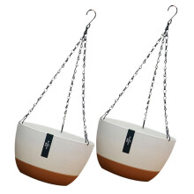 2 Sets Hanging Planter Pots with Hooks, Frost‑Resistant Wall Mounted Flower Pots for Indoor Outdoor Balcony Decor