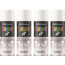 4 x 400ml White Satin Spray Paint Aerosol Lacquer Wood Metal Plastic