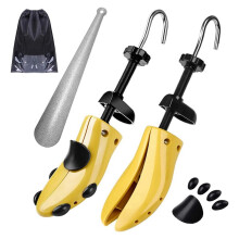 2-Way Adjustable Shoe Stretcher Pair Professional Plastic Shoe Trees with Shoe Horn Shoe Shaper Expander for Men Women
