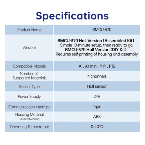 BIQU BMCU-370 Automatic Material System DIY Kit Multi-Color Multi-Material Printing Open-Source for  P1P P1S A1 A1 1